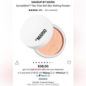 MAKEUP BY MARIO Surrealskin Soft Blur Setting Powder - 3 Neutral Peach